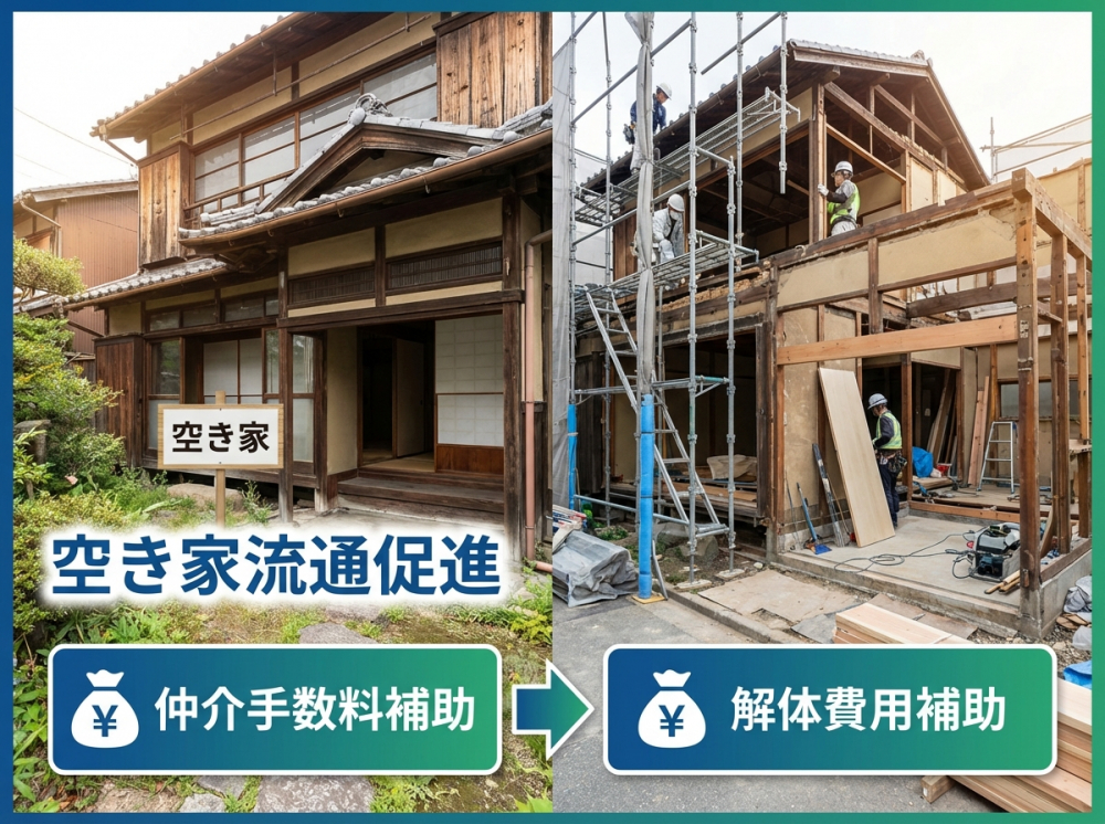 仲介手数料・解体費用補助のイメージ