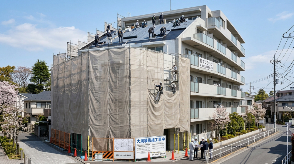 マンションの大規模修繕をイメージする画像