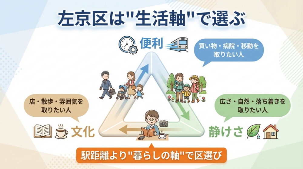 左京区は生活軸で選ぶ（便利・文化・静けさ）