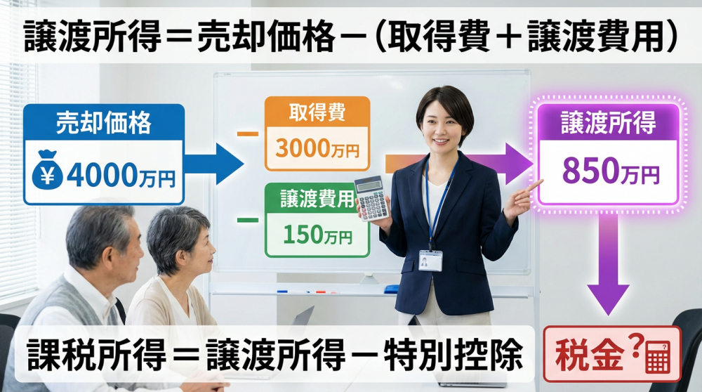 譲渡所得の計算式図解