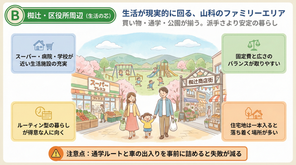 椥辻・区役所周辺の町並みイメージ