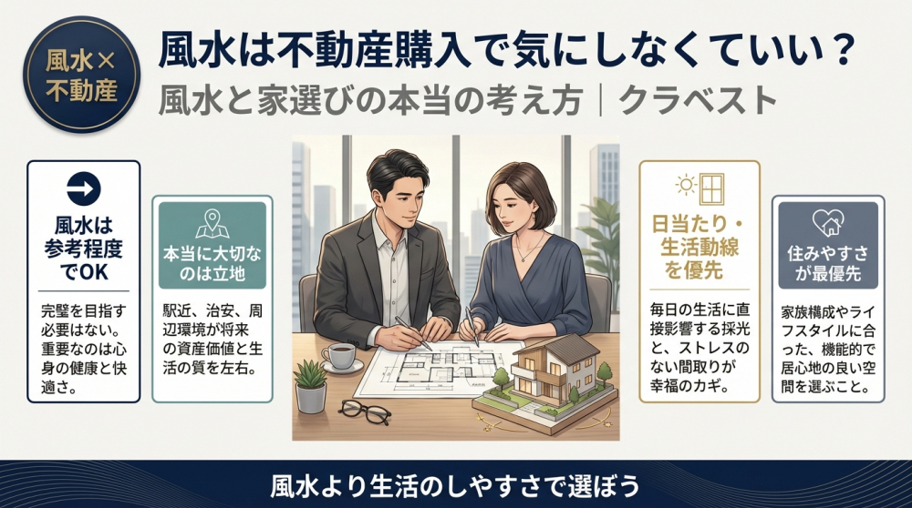 風水は不動産購入で気にしなくていい？風水と家選びの考え方