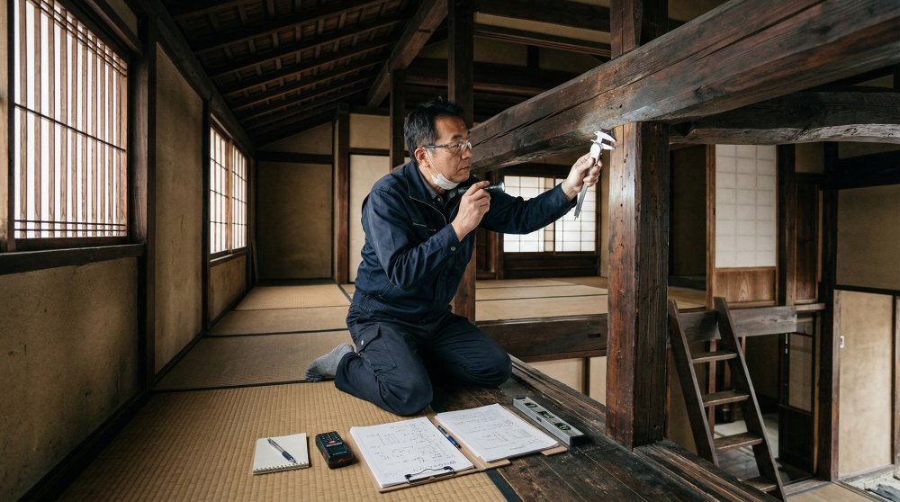 町家購入や活用で注意すべき点をイメージする画像