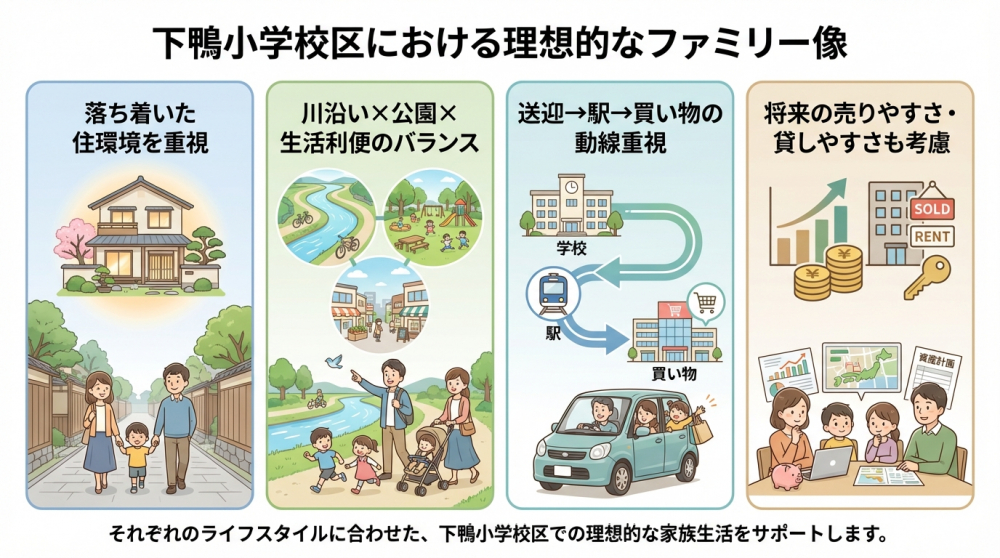 下鴨小学校区が向いているご家庭のイメージ図