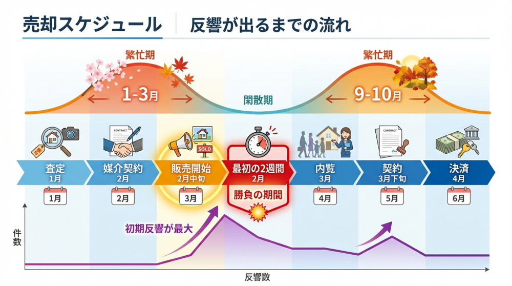 京都不動産売却のスケジュールと反響が出るまでの流れ